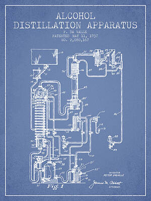 Landmarks Digital Art - 1937 Alcohol Distillation Apparatus Patent FB79_LB by Aged Pixel