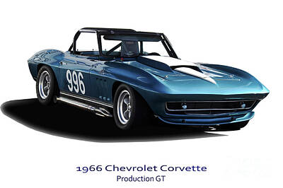 Comedian Drawings Rights Managed Images - 1966 Corvette Roadster Production GT Royalty-Free Image by Dave Koontz