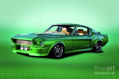 Outerspace Patenets Royalty Free Images - 1968 Ford Mustang Fastback II Royalty-Free Image by Dave Koontz