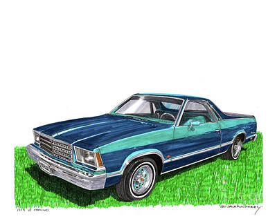 Nighttime Street Photography Rights Managed Images - 1979 Chevrolet El Camino Royalty-Free Image by Jack Pumphrey