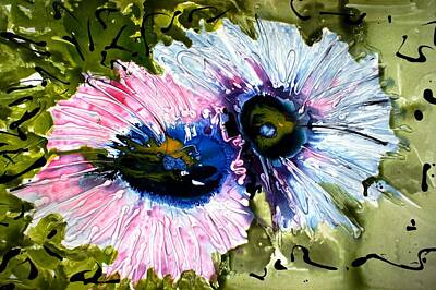 Frog Art - Heavenly Flowers by Baljit Chadha