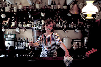 Target Project 62 Abstract - Bar Maid at Durty Nellys in Ireland by Carl Purcell