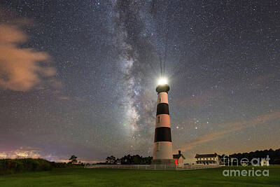 Surrealism Photo Rights Managed Images - Bodie Island Light Milky Way Royalty-Free Image by Michael Ver Sprill
