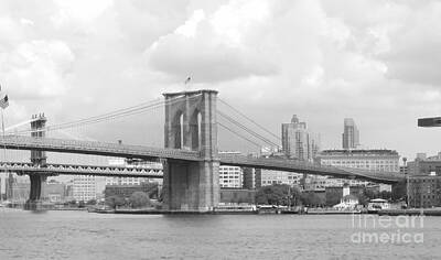 A White Christmas Cityscape Royalty Free Images - Brooklyn Bridge Royalty-Free Image by Raymond Earley