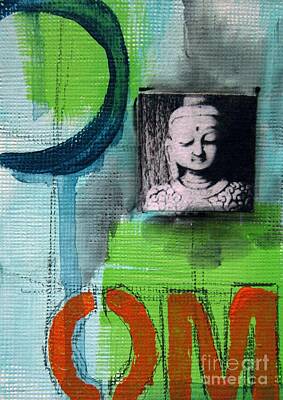 Abstract Mixed Media - Buddha by Linda Woods