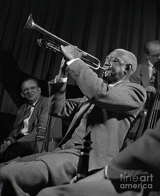 Jazz Photos - Bunk Johnson with the Doc Evans band by The Harrington Collection