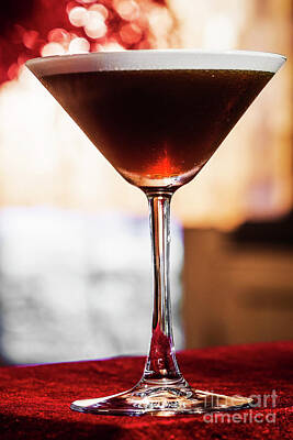 Martini Royalty-Free and Rights-Managed Images - Coffee Espresso Cream Martini Cocktail Drink Glass  by JM Travel Photography
