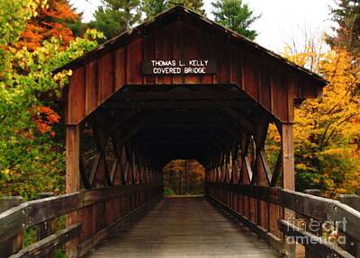 Roses Photos - Covered Bridge at Allegany State Park by Rose Santuci-Sofranko