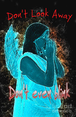 Amy Hamilton Watercolor Animals - Dont look away. Dont even blink  by Humorous Quotes