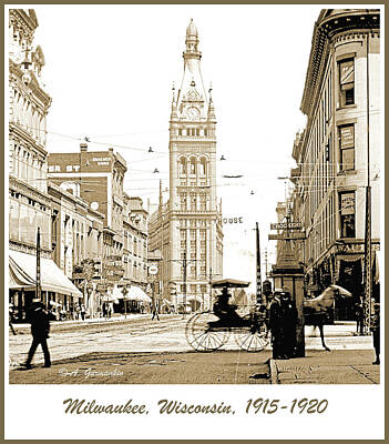 On Pointe - Downtown Milwaukee, c. 1915-1920, Vintage Photograph by A Macarthur Gurmankin