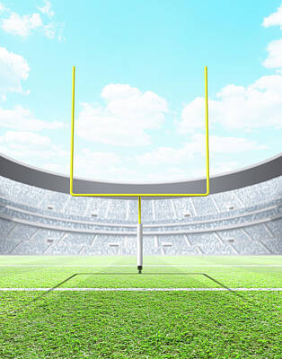 Football Royalty Free Images - Floodlit Stadium Day Royalty-Free Image by Allan Swart