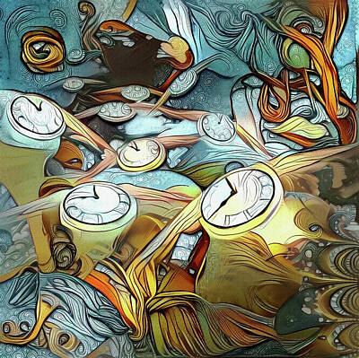 Surrealism Digital Art Rights Managed Images - Flow of Time Royalty-Free Image by Bruce Rolff