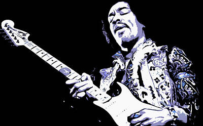 Rock And Roll Digital Art - Jimmy Hendrix by Galeria Trompiz