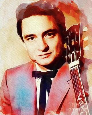 Rock And Roll Rights Managed Images - Johnny Cash, Music Legend Royalty-Free Image by Esoterica Art Agency