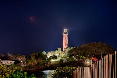 Sir Lawrence Almatadema - Jupiter Florida  Inlet Lighthouse At Night by Alex Grichenko