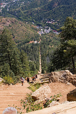 Steven Krull Royalty-Free and Rights-Managed Images - Manitou Springs Pikes Peak Incline by Steven Krull