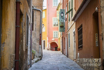 City Scenes Royalty-Free and Rights-Managed Images - Medieval street in Villefranche-sur-Mer 1 by Elena Elisseeva