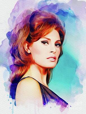 Actors Paintings - Raquel Welch, Movie Star by Esoterica Art Agency