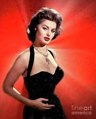 Musicians Digital Art Royalty Free Images - Sophia Loren, Sexy Movie Star Royalty-Free Image by Esoterica Art Agency