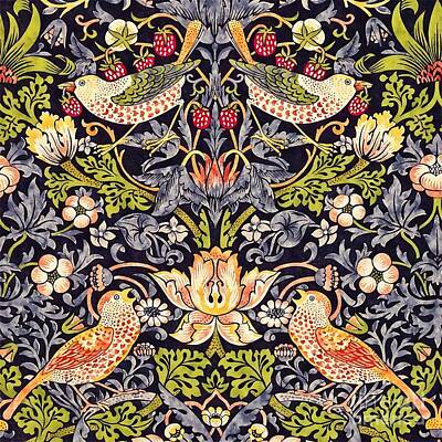 Floral Paintings - Strawberry Thief by William Morris