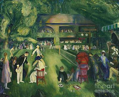 Sports Paintings - Tennis At Newport by Celestial Images