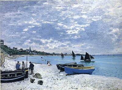 Woodland Animals - The Beach at Sainte by Claude Monet