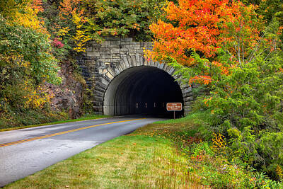 Rustic Cabin - Tunnel on the Blue Ridge Parkway in North Carolina by Alex Grichenko