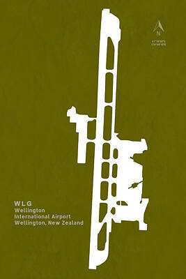 Auto Illustrations - WLG Wellington International Airport in Wellington New Zealand R by Jurq Studio