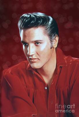 Rock And Roll Royalty-Free and Rights-Managed Images - Elvis Presley, Rock and Roll Legend by Esoterica Art Agency