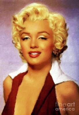 Actors Paintings - Marilyn Monroe Vintage Hollywood Actress by Esoterica Art Agency