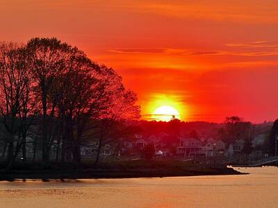 Starchips Poststamps - Danvers River Sunset, Beverly MA by Scott Hufford