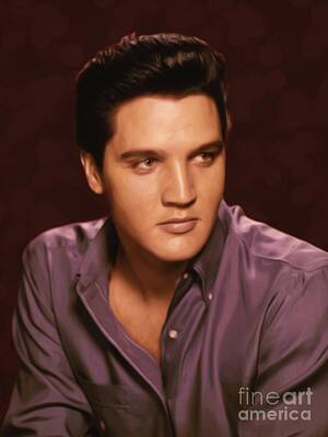 Rock And Roll Paintings - Elvis Presley, Rock and Roll Legend by Esoterica Art Agency