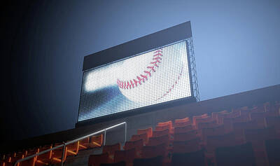 Baseball Digital Art - Sports Stadium Scoreboard by Allan Swart
