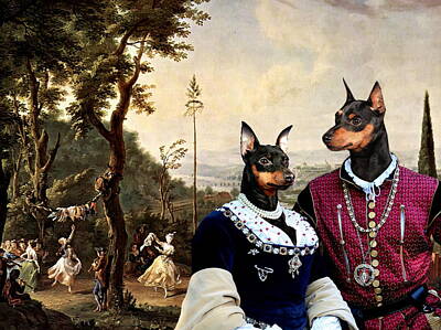 Sultry Plants Rights Managed Images -  Miniature Pinscher Art Canvas Print  Royalty-Free Image by Sandra Sij