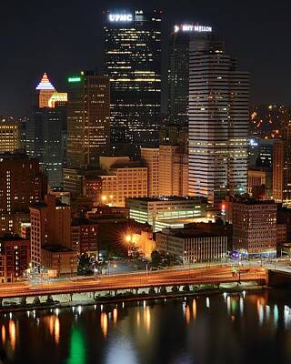 Beer Photos - A Pittsburgh Night by Frozen in Time Fine Art Photography