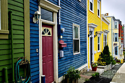 City Scenes Royalty-Free and Rights-Managed Images - Colorful houses in St. Johns 4 by Elena Elisseeva