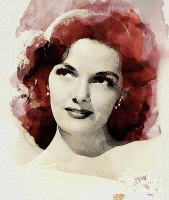 Musicians Digital Art Rights Managed Images - Jane Russell, Vintage Actress Royalty-Free Image by Esoterica Art Agency