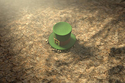 Mother And Child Animals - Lost Tiny Leprechaun Hat  by Allan Swart