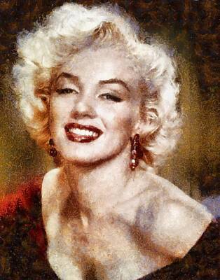 Actors Paintings - Marilyn Monroe Vintage Hollywood Actress by Esoterica Art Agency