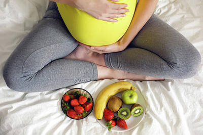 Lamborghini Cars - Pregnant Girl Holding A Bowl Of Fruit by Elena Saulich