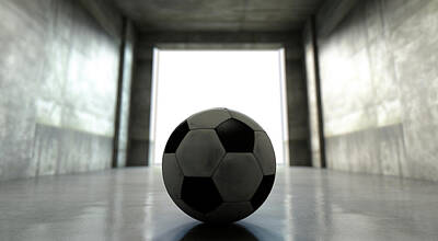 Sports Royalty-Free and Rights-Managed Images - Soccer Ball Sports Stadium Tunnel by Allan Swart