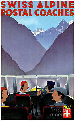 Mountain Mixed Media - Switzerland Vintage Travel Poster Restored by Vintage Treasure