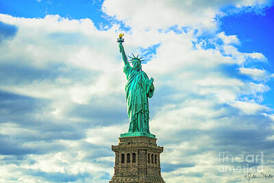 Watercolor Alphabet Rights Managed Images - The Statue of Liberty Royalty-Free Image by Julian Starks