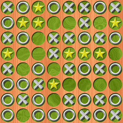 Home For The Holidays - Tic Tac Toe wooden board generated seamless texture by Miroslav Nemecek