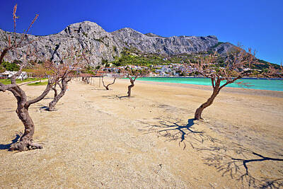 Lets Be Frank - Town of Omis sand beach and Biokovo mountain coastline view by Brch Photography