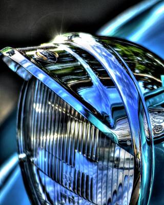 Jerry Sodorff Royalty-Free and Rights-Managed Images - 38 Ford Headlamp by Jerry Sodorff