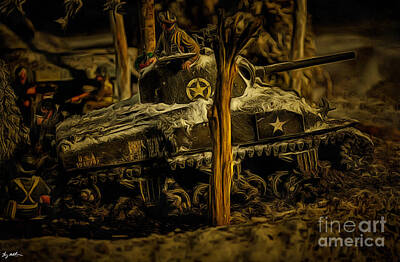 Door Locks And Handles Rights Managed Images - 3rd AD Christmas in Bastogne 1944 Royalty-Free Image by Tommy Anderson