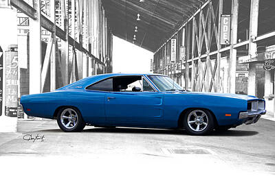 Negative Space Rights Managed Images - 1969 Dodge Charger RT Royalty-Free Image by Dave Koontz