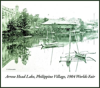 Lake Life Royalty Free Images - Arrow Head Lake, Philippine Village, 1904 Worlds Fair, Vintage P Royalty-Free Image by A Macarthur Gurmankin