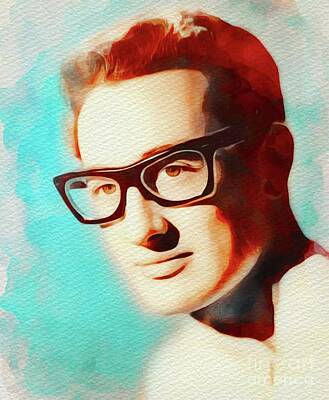 Rock And Roll Royalty-Free and Rights-Managed Images - Buddy Holly, Music Legend by Esoterica Art Agency